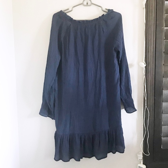 UO Dark Blue Picnic Dress - Picture 5 of 5